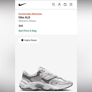 Nike AL8 Women's White and Gray Sneakers